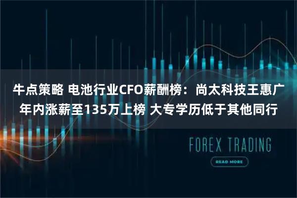 牛点策略 电池行业CFO薪酬榜：尚太科技王惠广年内涨薪至135万上榜 大专学历低于其他同行