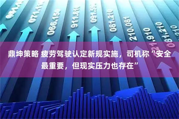 鼎坤策略 疲劳驾驶认定新规实施，司机称“安全最重要，但现实压力也存在”