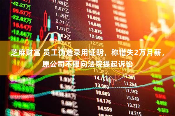 芝麻财富 员工伪造录用证明，称错失2万月薪，原公司不服向法院提起诉讼
